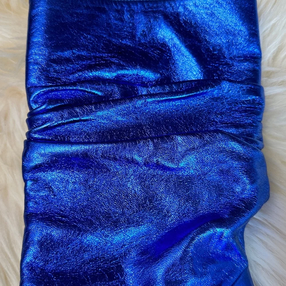 NIB AMINA MUADDI Metallic blue boots - Picture 4 of 9